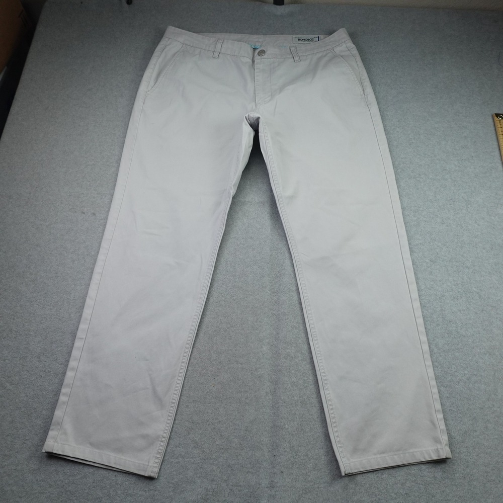 Bonobos Pants Mens (Tag36x32) (37x28) Gray Washed Chinos Straight Fit Casual